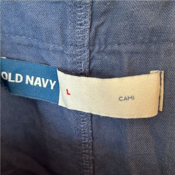 Old Navy Cami Romper Linen Blend Womens Size L Blue Comfy fit - Picture 5 of 6